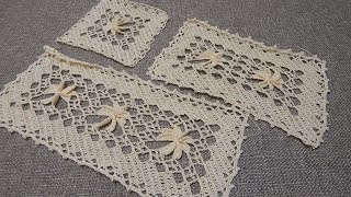Flor 3D Rectangular Crochet parte 1 de 3