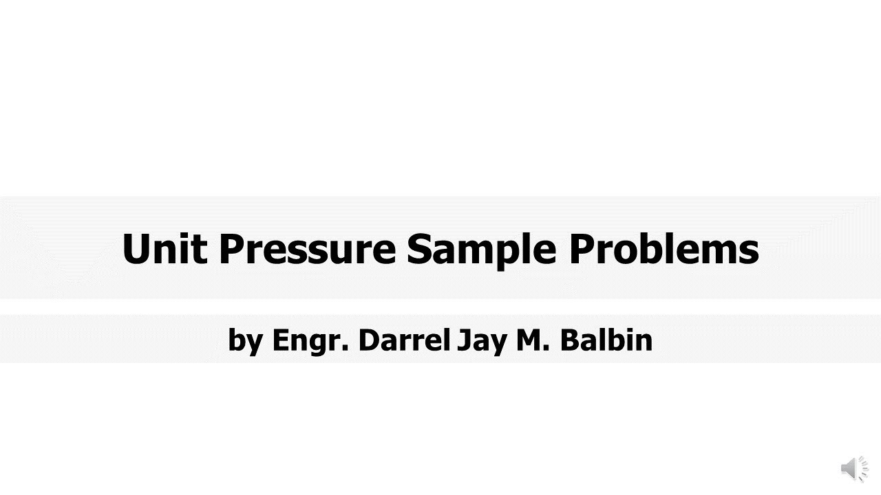 Hydraulics Week 2 Part 1/4: Unit Pressure Sample Problems