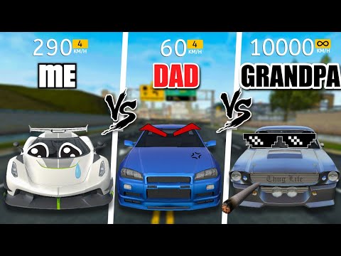 ME VS DAD VS GRANDPA || Extreme Car Driving Simulator 🤯