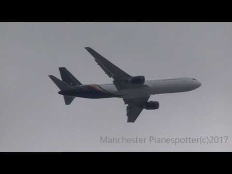 Titan Airways Boeing 767-36N(ER) G-POWD On TCX4600 Heading To Manchester Airport On 09/07/2017
