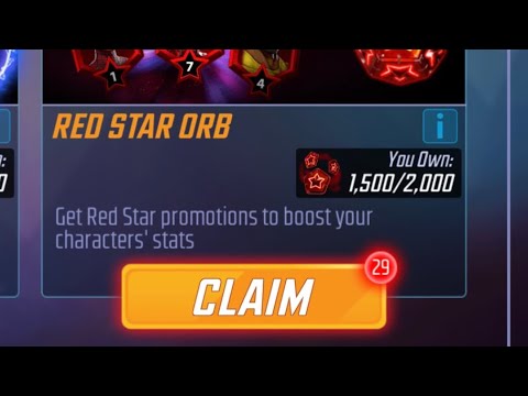 Marvel Strike Force - 29 Red Star Orbs + Elite Red Star Orbs + Mega Orbs + Ultimus Orbs