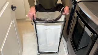 Laundry Hamper with Wheels, 160L Large Laundry Basket 2 Section Laundry Bag Laundry Cart  Review