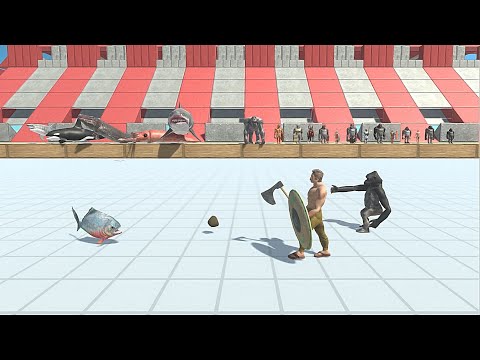 AQUATIC VS MUTANT PRIMATES & ANCIENT HUMANS - Animal Revolt Battle Simulator
