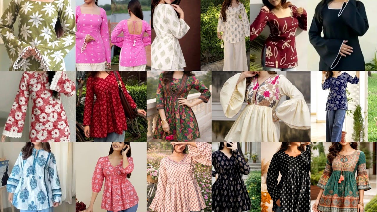 Trendy Cotton Short Kurtis For Daily Wear to Party Looks, Summer Special Cotton Short Kurti Designs.