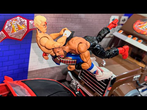 Cody Rhodes vs Roman Reigns Action Figure Match - Hardcore Championship