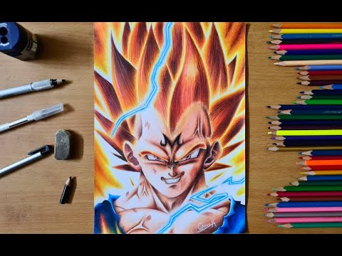 Drawing Majin Vegeta as Super Saiyan God | Chirag Kotian ...