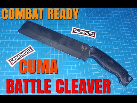 Combat Ready CUMA Battle Cleaver Knife Fixed Blade Chopper Black G10