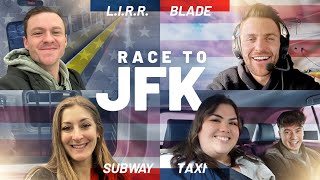 EPIC 4-WAY NEW YORK RACE to JFK Airport | Helicopter vs LIRR vs Taxi vs Subway