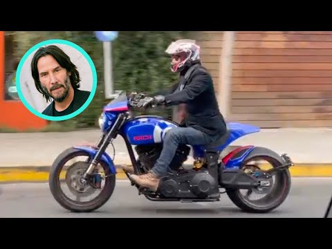 Keanu Reeves Rides Motorcycle after Hollywood Lunch