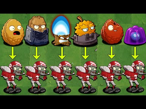 PvZ 2 Challenge - How Many Plants Can Defeat 10 All Star Zombies at Once?