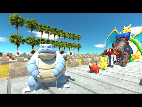 Blastoise vs Charizard COCONUT DEATH RUN - Animal Revolt Battle Simulator