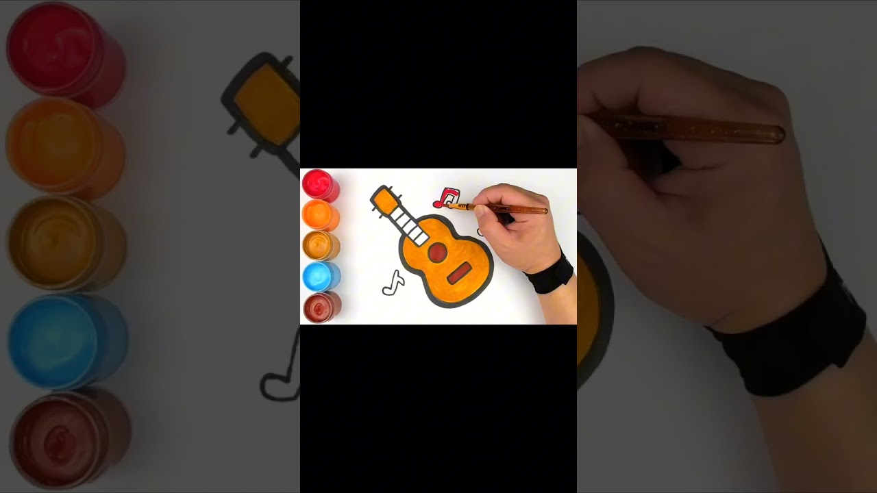 🎸 Rock & Color! Free Guitar Coloring Page for Kids 🎨✨ #music #colors #drawing #guitar #play