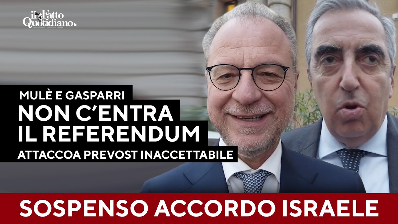 Stop rinnovo automatico dell’accordo con Israele, Mulè e Gasparri: “Non c’entra il referendum”