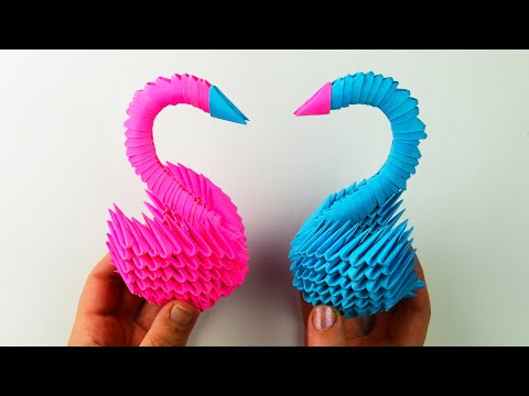 How to make a paper swan by yourself [3D origami tutorial]