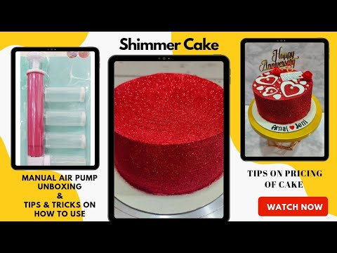 Shimmer Cake | How to use Manual Air Brush Pump | Glitter Cake #cake #cakedecorating #shimmercake