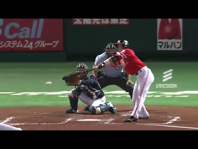 2回裏 ホークス鶴岡が逆方向へ技ありのタイムリー!! 1点差に詰め寄る!! 2014/7/9 H-Bs