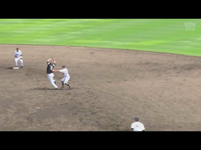 【ファーム】バファローズ・山足達也 好判断でダブルプレーを完成させる!! 2023年7月8日 オリックス・バファローズ 対 福岡ソフトバンクホークス