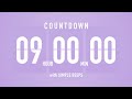 9 Hours Countdown Flip Clock Timer / Simple Beeps 🫐 🔔