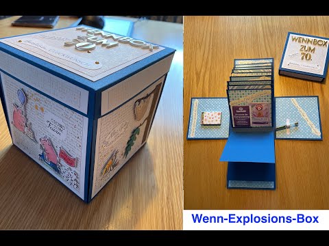Wenn-Explosions-Box zum runden Geburtstag zB. mit Stempelsets "Fluffiest Friends" und "Jungle Pals"
