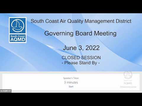 South Coast AQMD Governing Board Meeting - June 3, 2022
