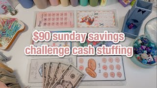 $90 savings challenge cash stuffing | sunday savings september 4 | #savingschallenges