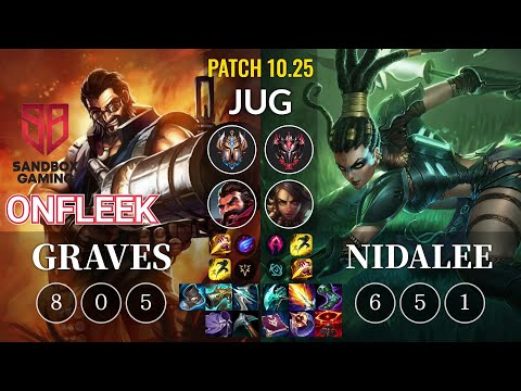 SB OnFleek Graves vs Nidalee Jungle - KR Patch 10.25