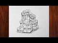 How To Draw Christmas Presents Christmas Drawing Easy Drawings Christmas Gifts