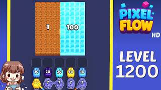 Pixel Flow Level 1200 Solution Walkthrough