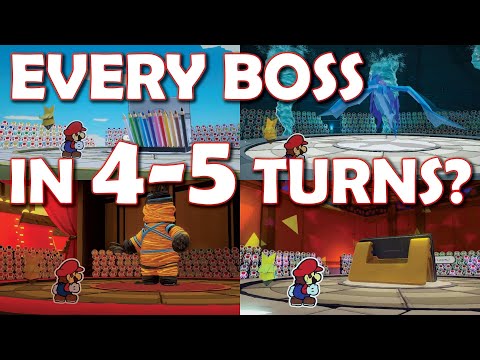 Beating every Paper Mario: The Origami King Boss in the fewest turns (most bosses in 4 turns) PMTOK