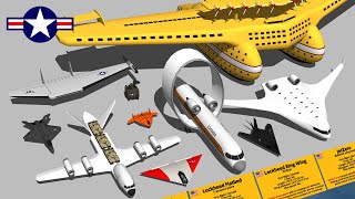 Crazy American Aircraft Type & Size Comparison 3D