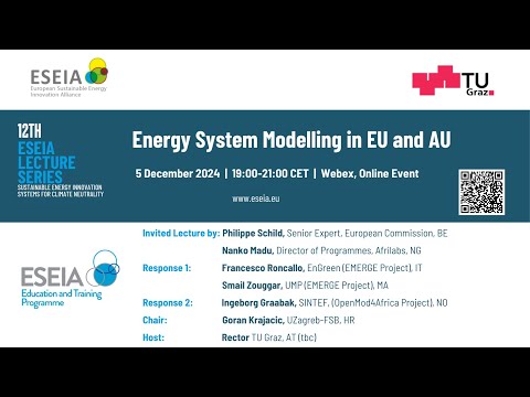 12th ESEIA Lecture: Energy System Modelling in EU and AU