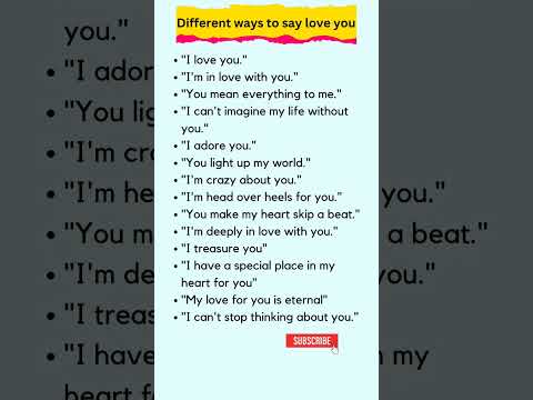 Different Ways To Say Love You. #englishspeaking #shorts #love