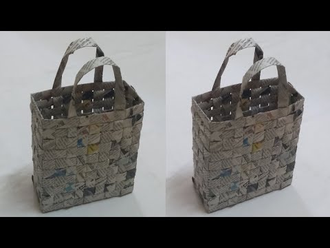 Newspaper bag | how to make a paper bag with newspaper | paper bag making | newspaper craft ideas