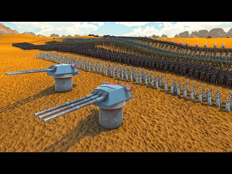 Russian 203mm Turret, Phalanx CIWS Gold & RAMBO vs 2.5 Million Alien & REPTILE Troll !! UEBS 2