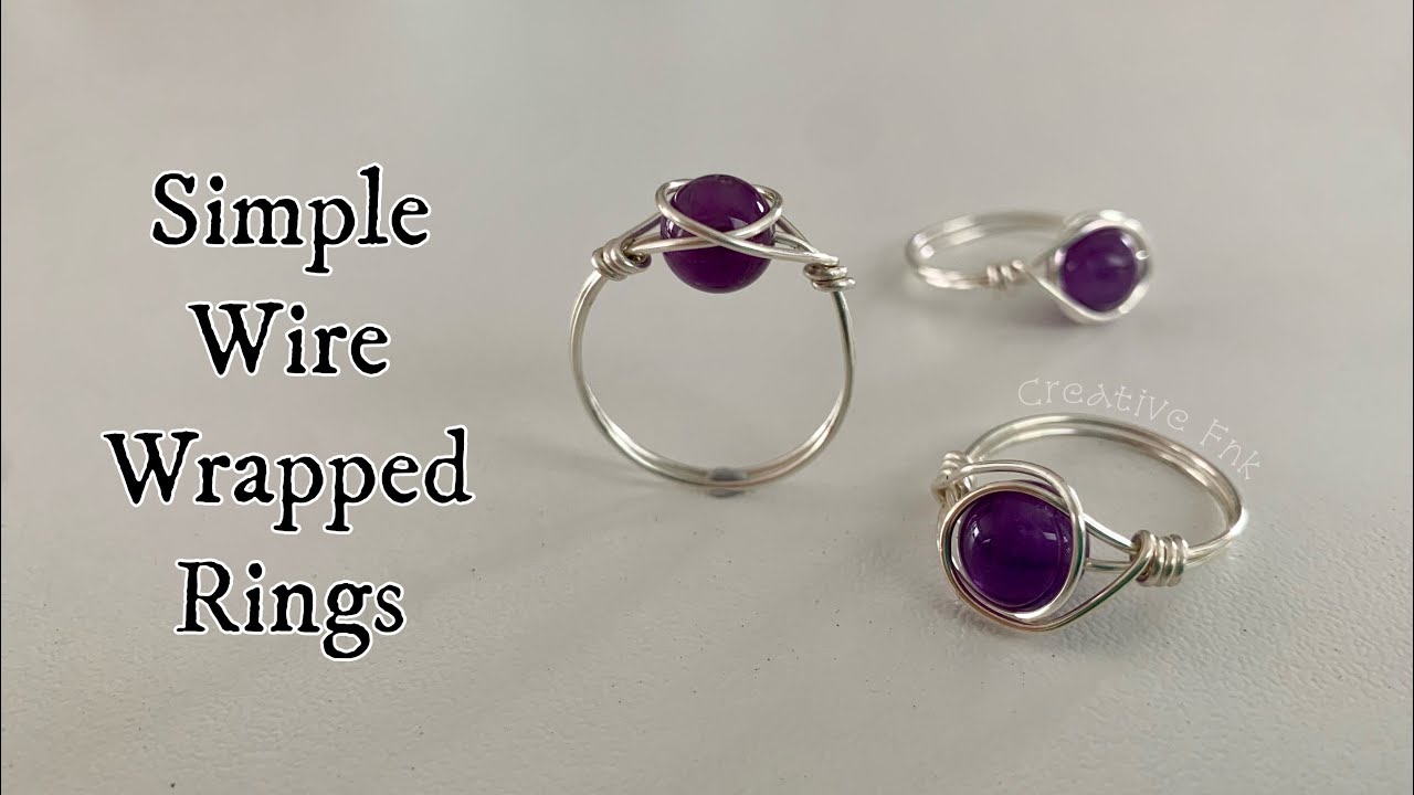 How to make a wire wrapped ring. Gemstone bead & wire ring - Simple design 💍