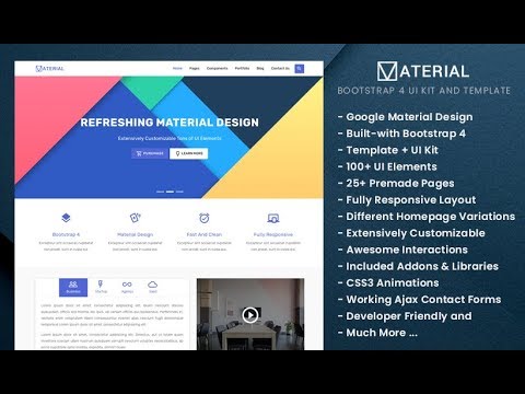 Free Material Design Bootstrap 4 UI Kit