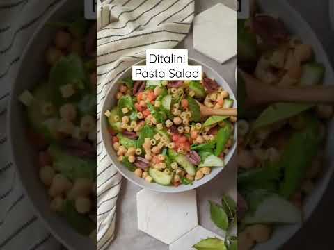 Ditalini Pasta Salad Recipe 🌿 #shorts #recipes