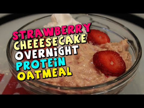 Strawberry Cheesecake Overnight Protein Oatmeal