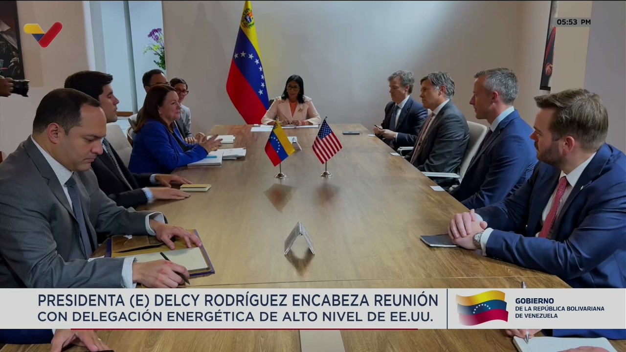 Delcy Rodríguez se reúne con delegación energética de alto nivel de estados Unidos, 12 junio 2026