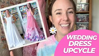 Thrifted Wedding Dress Upcycle Refashion Dye Tutorial