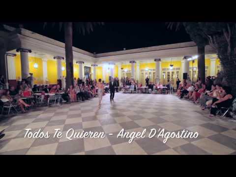  Kostas Nikolaidis  and  Vassia Thanopoulou  are  dancing  to  the  milonga  "  Todos te quieren  "  by  Ángel D'Agostino  at  Todos Tango Festival  in  2016
