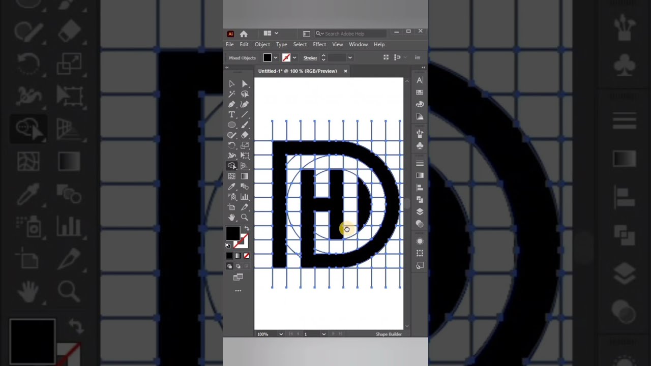 Letter DH Logo Design in illustrator #letter #shorttrip #illustrator