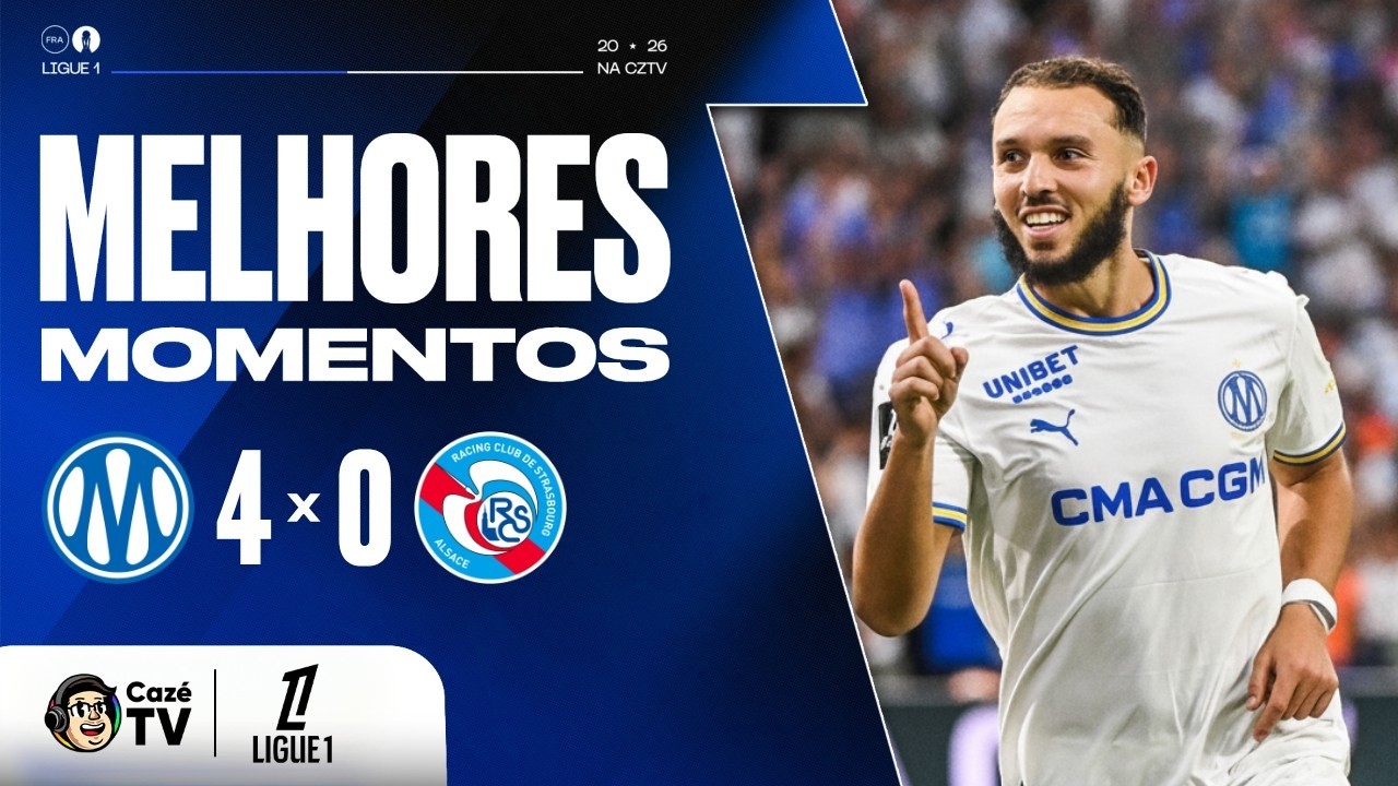 MELHORES MOMENTOS: MARSEILLE 4 X 0 STRASBOURG | LIGUE 1 26/27 | 1ª RODADA