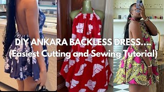 HOW TO SEW THIS BACKLESS HALTER NECK DRESS||EASY DIY SEWING TUTORIAL||