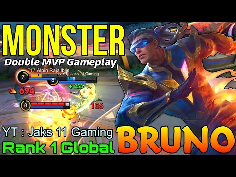 4,500+ Matches Bruno Double MVP Gameplay - Top 1 Global Bruno by YT : Jaks Gaming - Mobile Legends