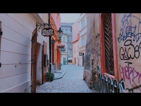 PRAGUE COLD MORNING WALK 🥶 Relaxing Winter Ambience - Czech Virtual Walking Tour 4K HDR ASMR
