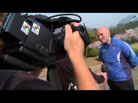 Interviewing (ITA) Rifle shooter Niccolò Campriani (ITA)