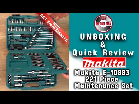 Makita rankinių įrankių rinkinys E-10883 221VNT. video
