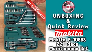 UNBOXING Makita E-10883 221 Piece Maintenance Set - Bob The Tool Man