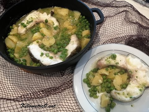 Congrio con patatas y guisantes / Recetas de cocina